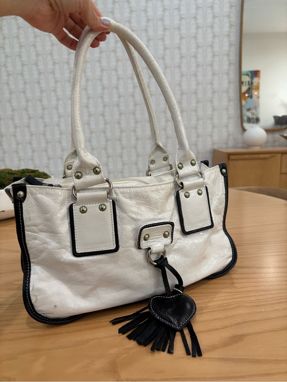 Roberta Gandolfi Genuine Leather Shoulder Bag Made in Italy White Y2K